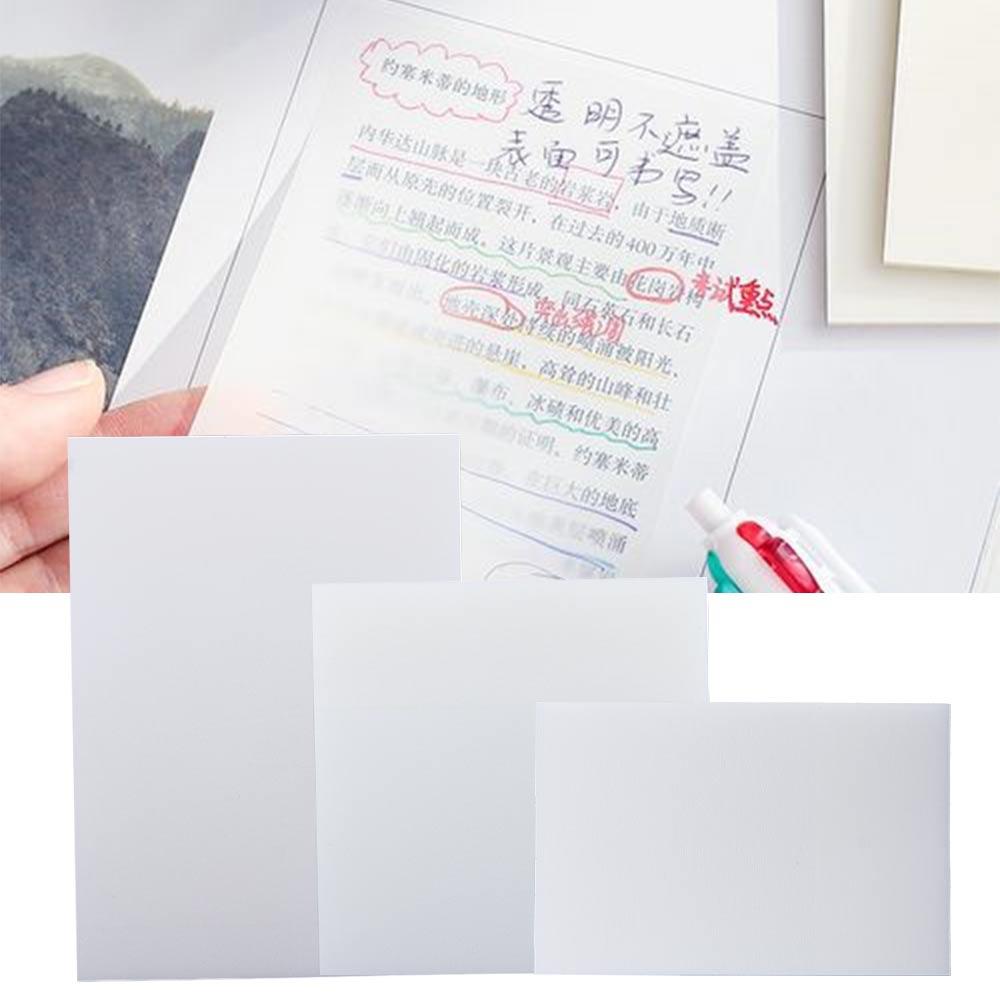 Office Stationery Supply List - อุปกรณ์สำนักงานและเครื่องเขียน สติ๊กเกอร์โน้ตใสแบบมีกาวในตัว แผ่นโน้ต PET สำหรับจดบันทึก แผ่นสติ๊กเกอร์สำหรับวางแผนงาน
