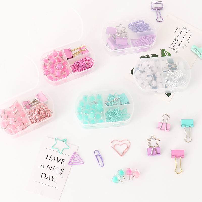 Binder Clip Assorted - TUTU สีสัน Binder clips push pins