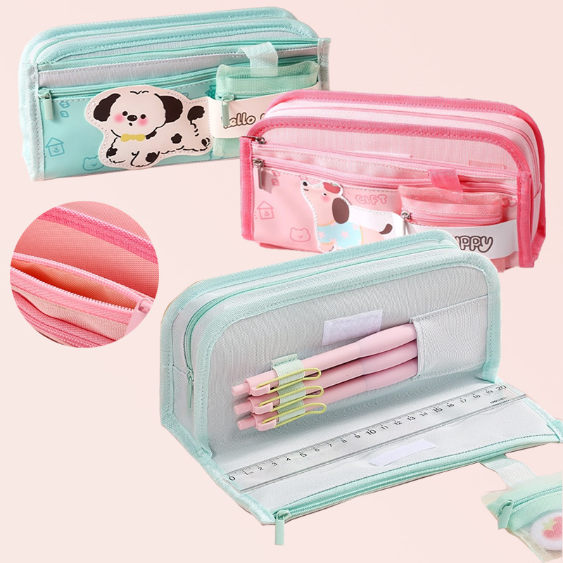 Stationery And Office Supply Stores - กระเป๋าดินสอ ทนต่อการสึกหรอ พกพาสะดวกสำหรับจัดเก็บเครื่องเขียน อุปกรณ์สำนักงาน แปรงทาสี แปรงแต่งหน้า