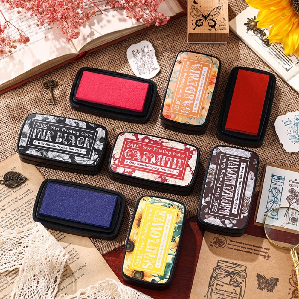 Self Inking Stamp - แผ่นหมึกสีสันสดใสรูปทรงสี่เหลี่ยม ใช้งานง่าย อุปกรณ์การเรียน แสตมป์หมึกในตัวสำหรับสมุดแพลนเนอร์และสมุดภาพ
