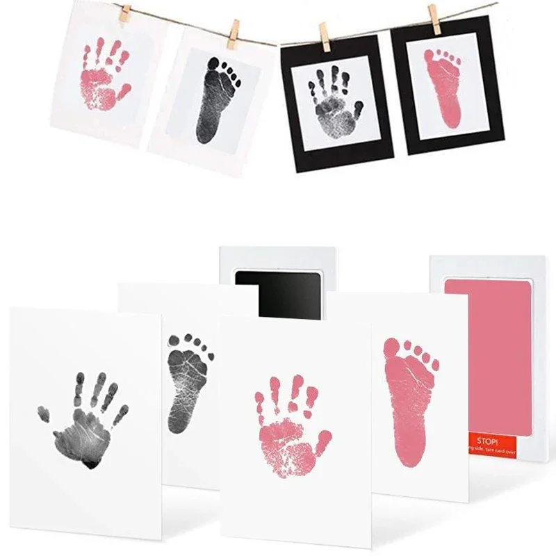 Self Inking Stamp - ปลอดภัยปลอดสารพิษรอยเท้าเด็ก Handprint NO Touch Skin Inkless