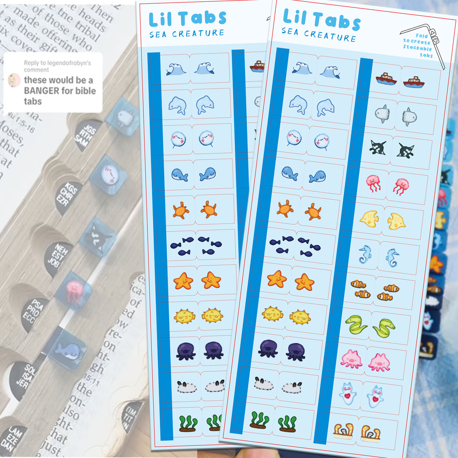 สัตว์ทะเล Lil Tab สติกเกอร์แท็ - Index Tab Divider บทวิจารณ์และราคา