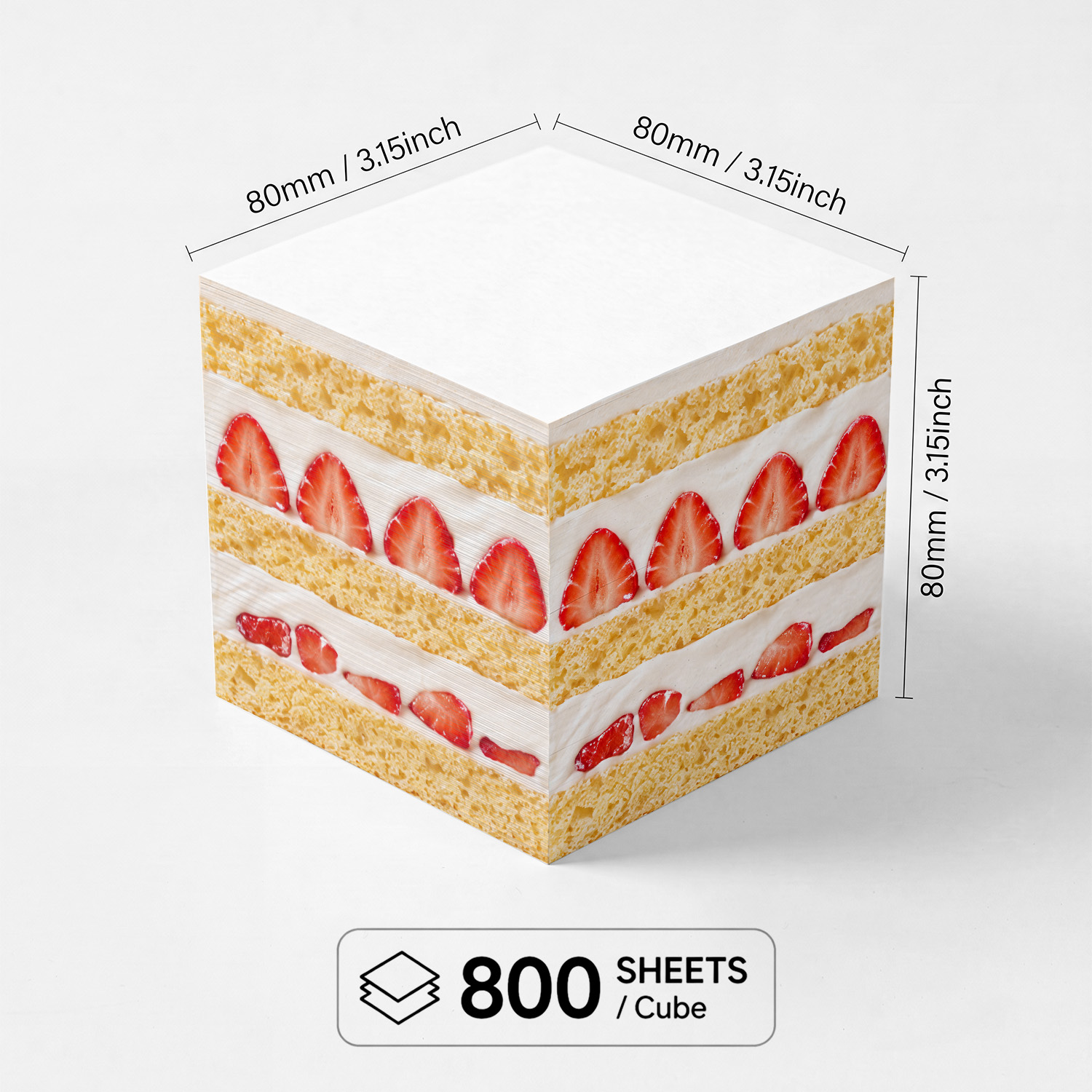 1 ชิ้น กระดาษโน้ตทรงเค้กสตรอว์ - Sticky Note Cube บทวิจารณ์และราคา