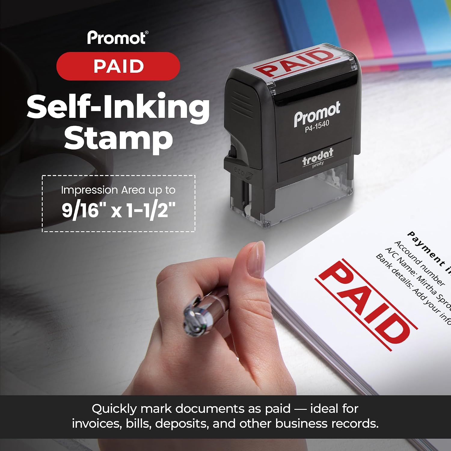 แสตมป์แบบเติมหมึกได้ สีแดง ใช้ - Self Inking Stamp บทวิจารณ์และราคา