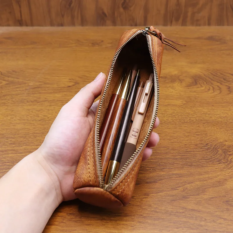 กระเป๋าใส่ดินสอหนังวัวฟอกฝาดขั - Tan Stationery & Office Supply บทวิจารณ์และราคา